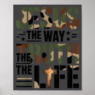 Póster Camuflaje Cristiano Jesús Camino Verdad Vida Bibli