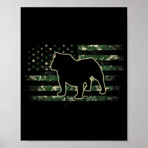 Póster Camuflaje de banderá americana Bulldog USA Amante 