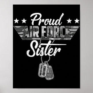 Póster Camuflaje de Hermana de la Fuerza Aérea Orgullosa