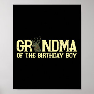 Póster Camuflaje De La Abuela Del Niño Nacimiento Deer Hu