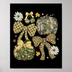 Póster Camuflaje de Leopardo Coquette Lazo Calabaza Día d