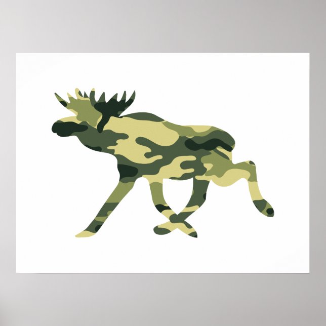 Póster Camuflaje de Moose / Elk Woodland / Camo (Frente)