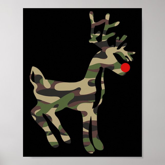 Póster Camuflaje de Nariz Roja para renos - Navidad H (Frente)