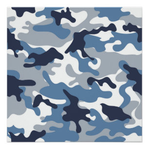Póster Camuflaje del azul y del blanco