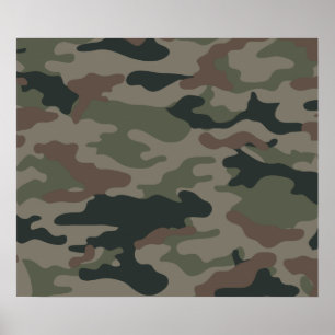 Póster Camuflaje del ejército en el ejército verde y marr