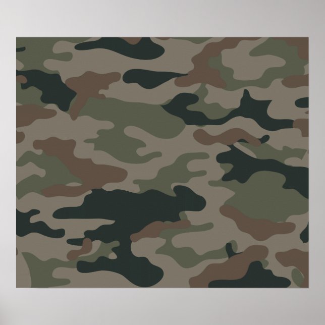 Póster Camuflaje del ejército en el ejército verde y marr (Frente)