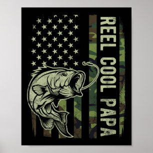 Póster Camuflaje del Papa Genial Bandera Americana Día de