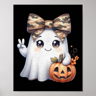 Póster Camuflaje divertido de Halloween Camo Fantasma Hel