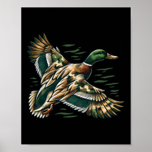 Póster Camuflaje Escuela Vieja Camo Coquette Bow Duck Hun
