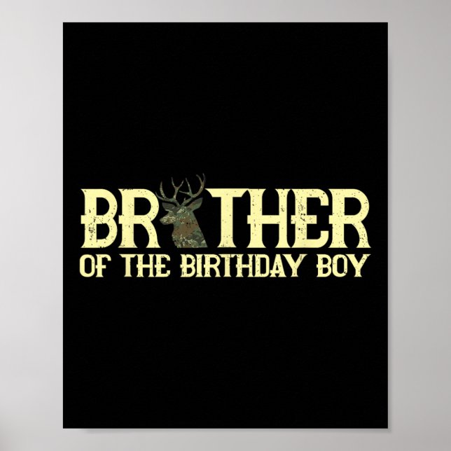 Póster Camuflaje Hermano Del Niño De Cumpleaños Deer Hunt (Frente)