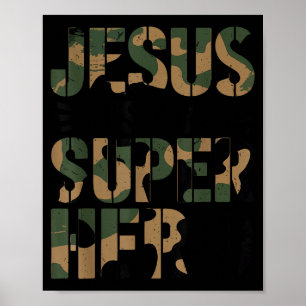 Póster Camuflaje Jesús es mi superhéroe niños pequeños Ca