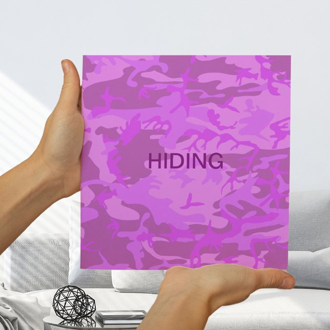 Póster Camuflaje Morado Claro Ocultando Pequeño (Light Purple Camouflage Hiding Small Poster)