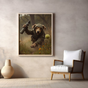 Póster Camuflaje, Pelota de Tenis y Patas Tácticas