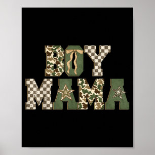 Póster Camuflaje retro cazador mamá niño vieja camuflaje 
