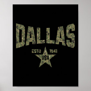 Póster Camuflaje Souvenir EE. UU. Estrella Dallas Texas 