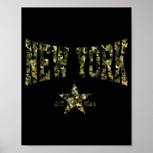 Póster Camuflaje Souvenir EE. UU. Estrella Nueva York Ny 