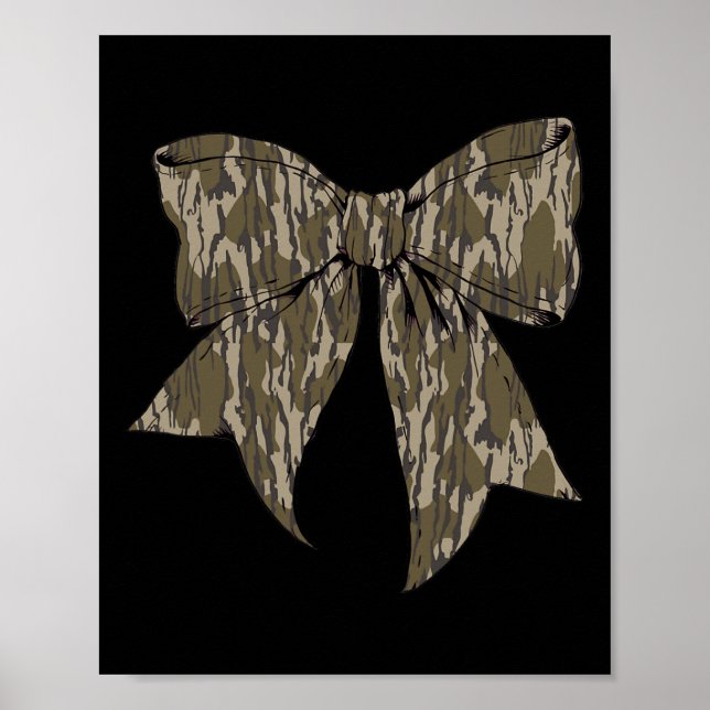 Póster Camuflaje Viejo Camo Bow Camo Coquette Bow Huning (Frente)
