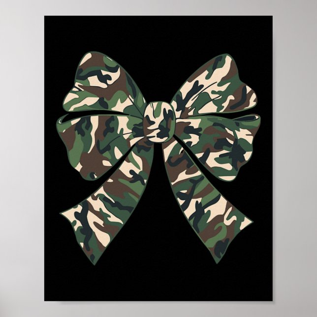 Póster Camuflaje Viejo Camo Bow Camo Coquette Bow Huning (Frente)