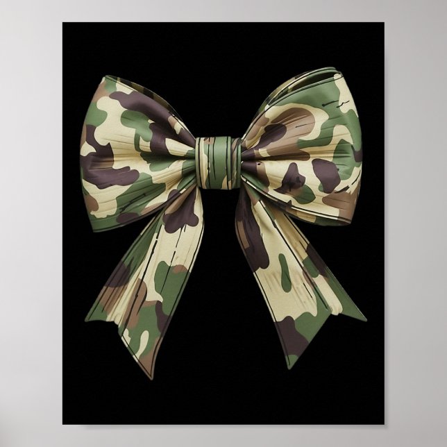 Póster Camuflaje Viejo Camo Bow Camo Coquette Bow Huning (Frente)