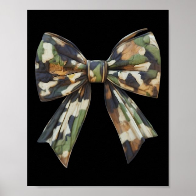 Póster Camuflaje Viejo Camo Bow Camo Coquette Bow Huning (Frente)