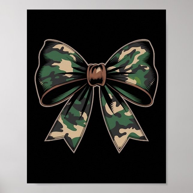 Póster Camuflaje Viejo Camo Bow Camo Coquette Bow Huning (Frente)