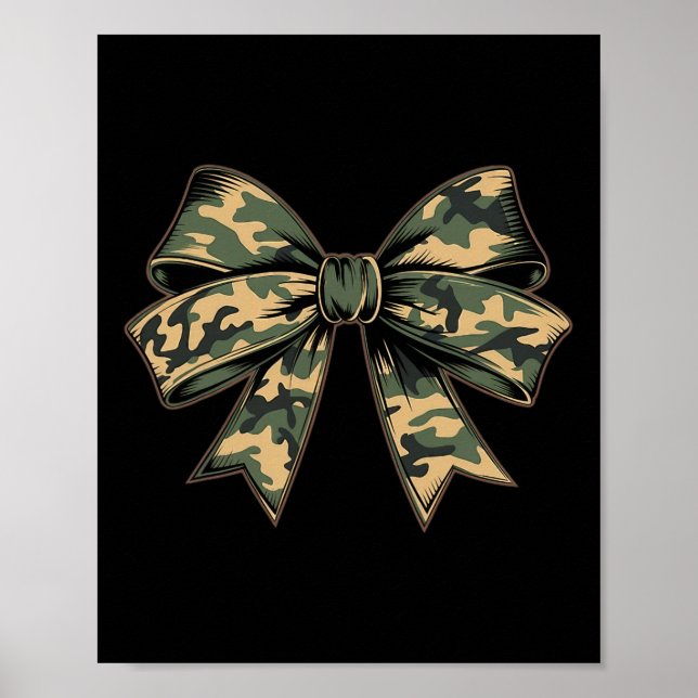 Póster Camuflaje Viejo Camo Bow Camo Coquette Bow Huning (Frente)