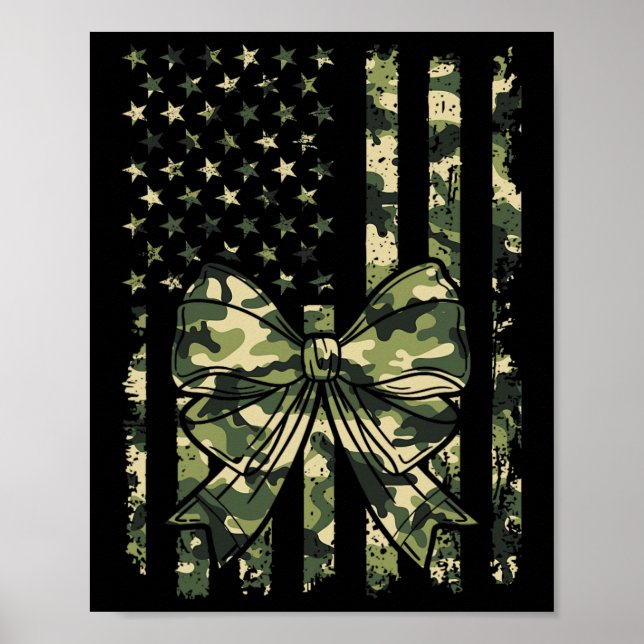 Póster Camuflaje Viejo Camo Bow Camo Coquette Bow Huning (Frente)