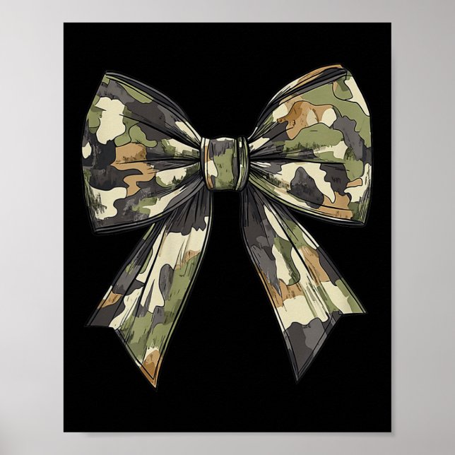 Póster Camuflaje Viejo Camo Bow Camo Coquette Bow Huning (Frente)