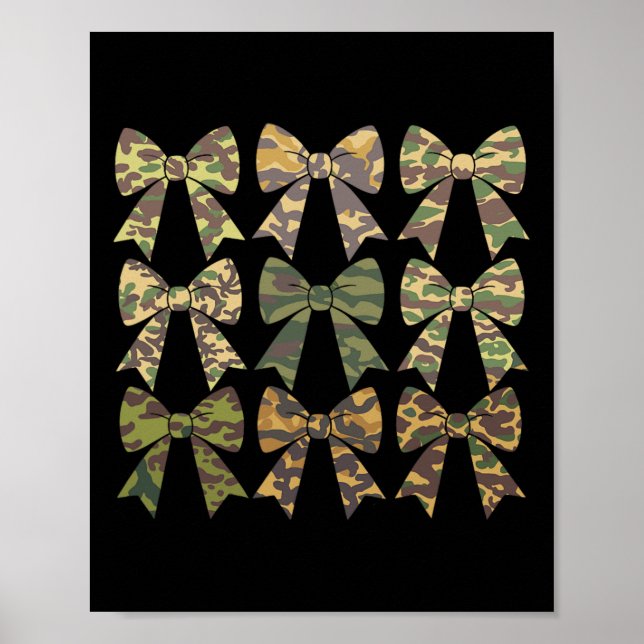 Póster Camuflaje Viejo Camo Bow Camo Coquette Bow Huning (Frente)