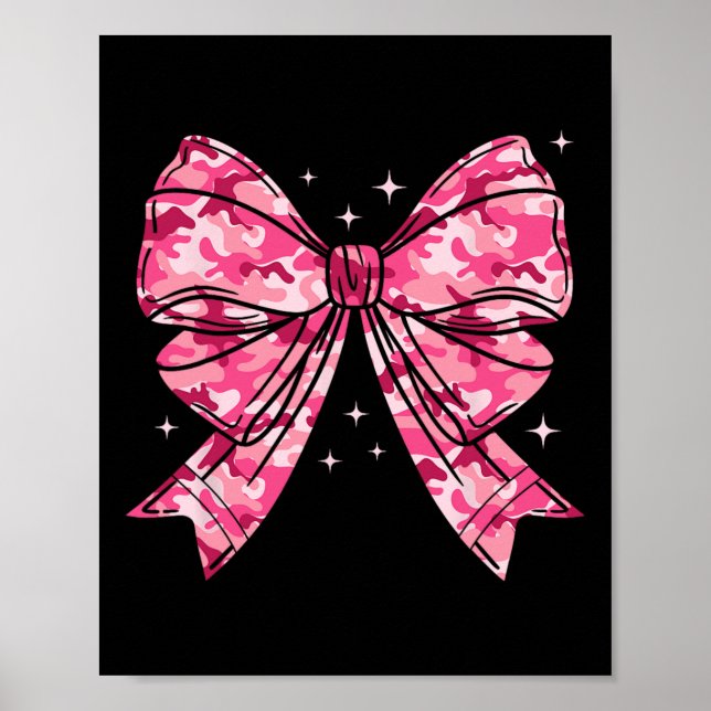 Póster Camuflaje Viejo Camo Bow Camo Coquette Bow Huning (Frente)