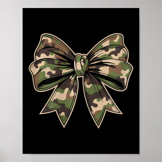 Póster Camuflaje Viejo Camo Bow Camo Coquette Bow Huning (Frente)