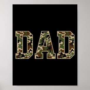 Póster Camuflaje Vintage Hombre Caza de Patos Papá Viejo 