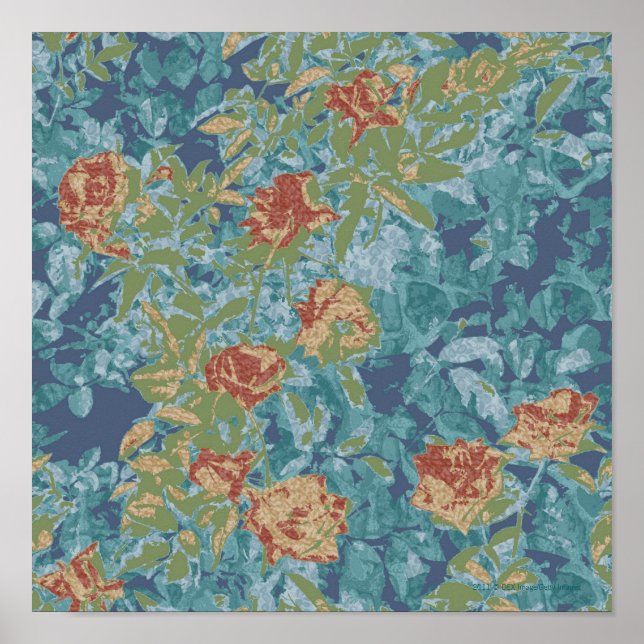 Póster Camuflaje y flores (Frente)