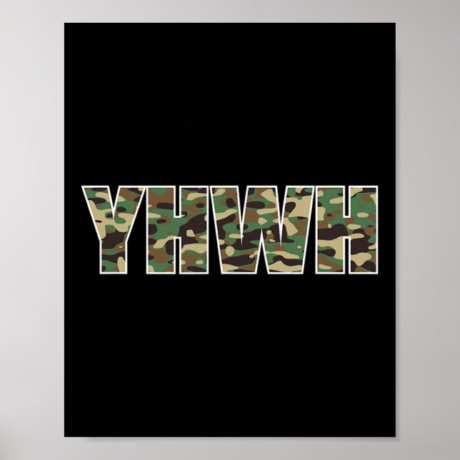 Póster Camuflaje Yhwh Yahweh Christian Camo Hunting (Frente)