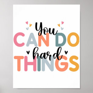Póster Can Do Hard Things Test Day Testing Teacher