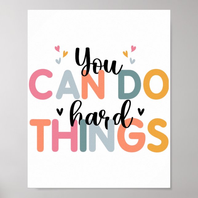 Póster Can Do Hard Things Test Day Testing Teacher (Frente)