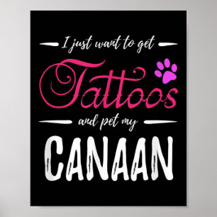 Póster Canaan Dog Lover Tattoo Divertido idea de regalo p
