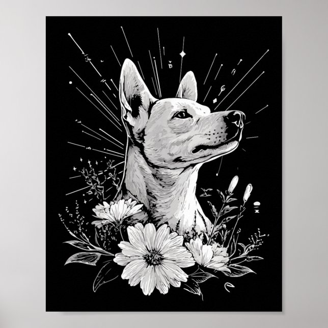 Póster Canaan Dog Lover Tattoo estilo retro (Frente)