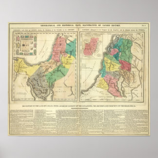 Póster Canaan - Israel Atlas Map