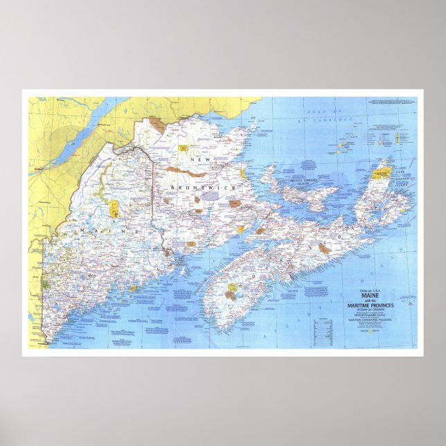 Póster Canadá: 1975 Maine con las provincias marítimas (Frente)