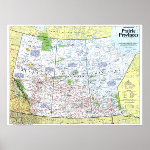 Póster " Canadá: 1994 Prairie Provinces 1/2 mapa ...