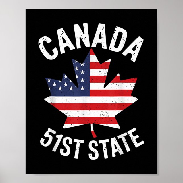 Póster Canadá 51ª bandera de los Estados Unidos Canadá 51 (Frente)