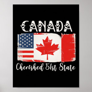 Póster Canadá 51º Estado Divertido Trump Presidente