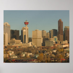 Póster Canadá, Alberta, Calgary: horizonte de la ciudad d