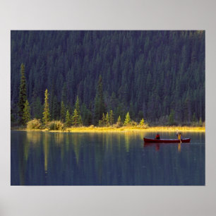 Póster Canadá, Alberta, Parque Nacional Baniff. Dos niños