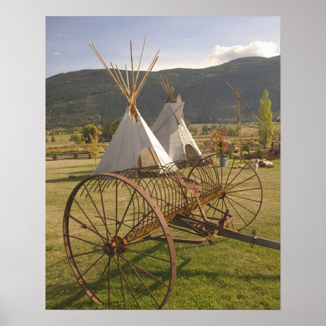 Póster CANADÁ, Columbia Británica, Enderby. Tipis y (Frente)