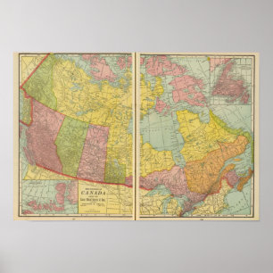 Póster Canadá con vías férreas