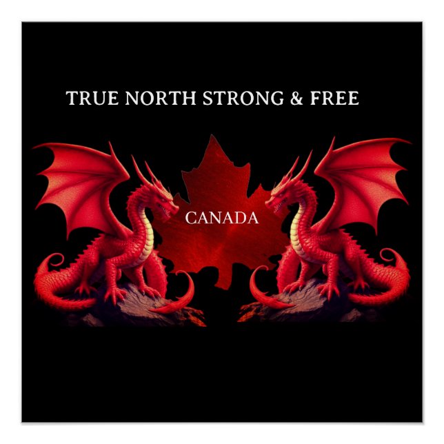 PÓSTER CANADÁ DRAGONES DOBLES (Anverso)