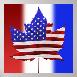 Póster Canadá Estados Unidos Pegatinas Pegatina de bander