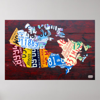 Póster Canada License Plate Map Edition 2
